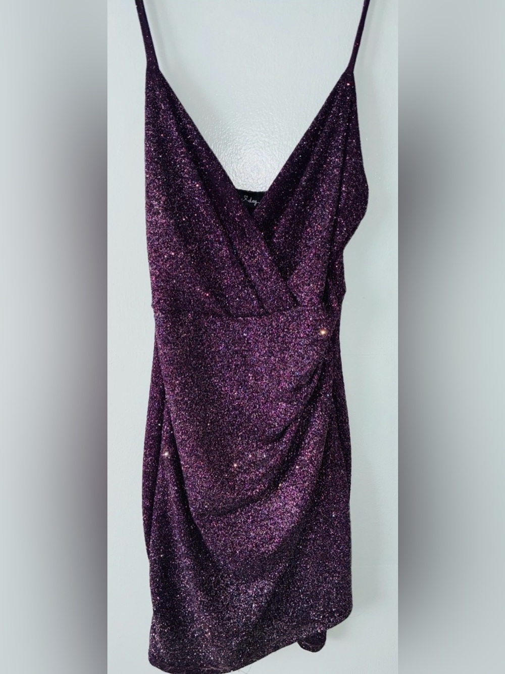 Lovely Day spaghetti strap Purple Glitter Dress